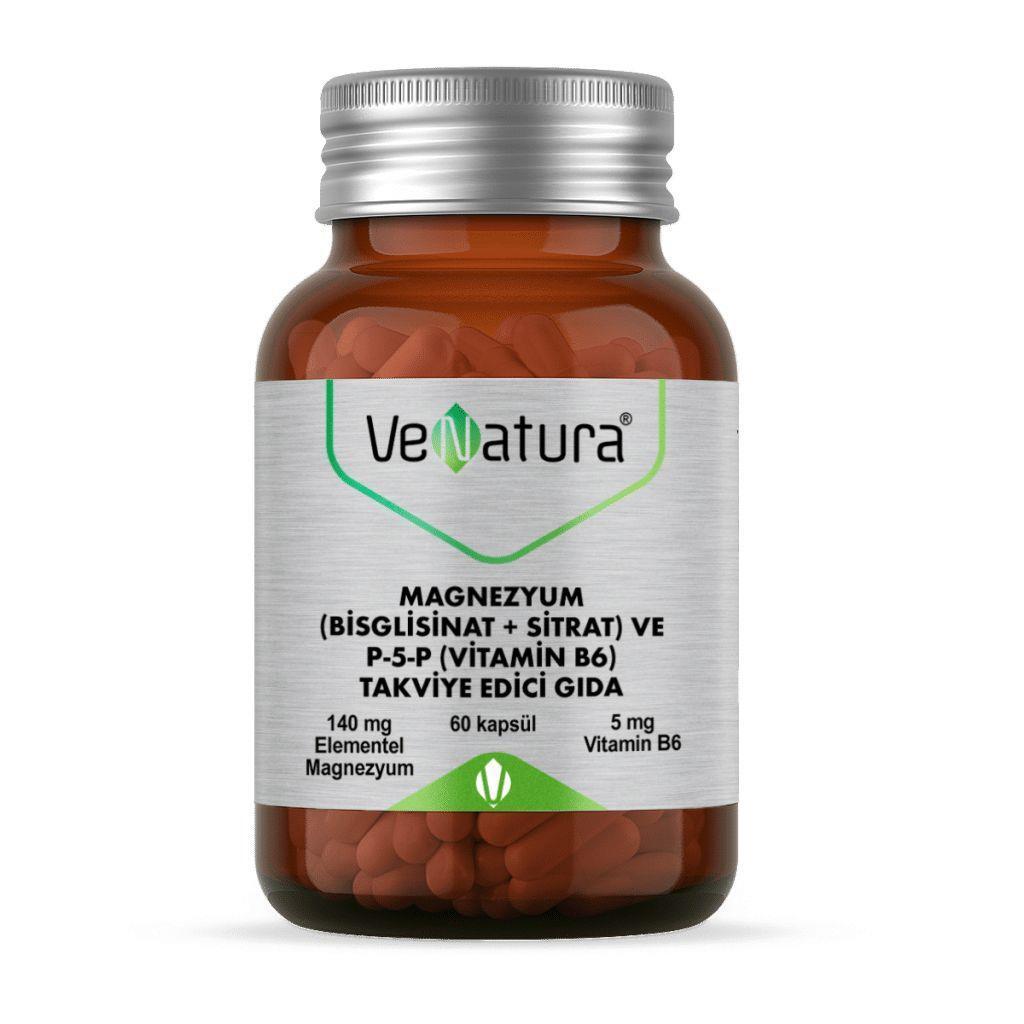 Venatura Magnesium (Bisglycinate & Citrate) and Vitamin B6 Supplement - 60 Capsules for Muscle Function and Energy - image 2