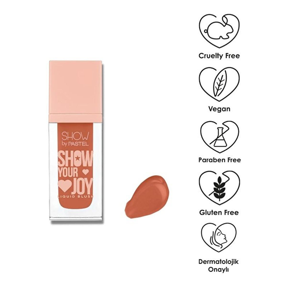 Pastel Show Your Joy Liquid Blush - Natural, Long-Lasting Cheek Color for Sensitive Skin, Vegan & Cruelty Free - Blush