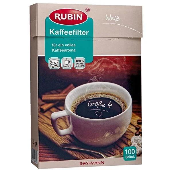 Rubin Coffee Filters No.4 - 100 Count White, Compostable & Chemical-Free Rubin No.4 Coffee Filters - Compostable & Chemical-Free coffee filters, number 4 coffee filters, white coffee filters, compostable coffee filters, chemical-free coffee filters, eco-friendly coffee filters, sustainable coffee accessories, coffee brewing essentials, Rubin coffee filters