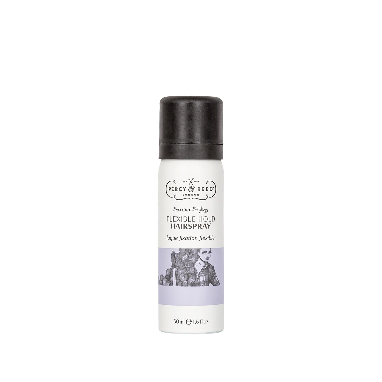 Percy &amp; Reed Session Styling Flexible Hold Hair Spray - Travel Size 50ml - Natural &amp; Restylable Styles Percy &amp; Reed Hair Spray: Flexible Hold, Travel Size 50ml flexible hold hair spray, styling hair spray, travel size hair spray, 50 ml hair spray, Percy &amp; Reed hair spray, hair styling products, hair spray, flexible hold, styling spray, travel size, 50ml, Percy &amp; Reed, hair styling, natural hold, restylable hair, non-stiff hair, travel hair, TSA approved, on-the-go styling, easy application, lasting hold, ha