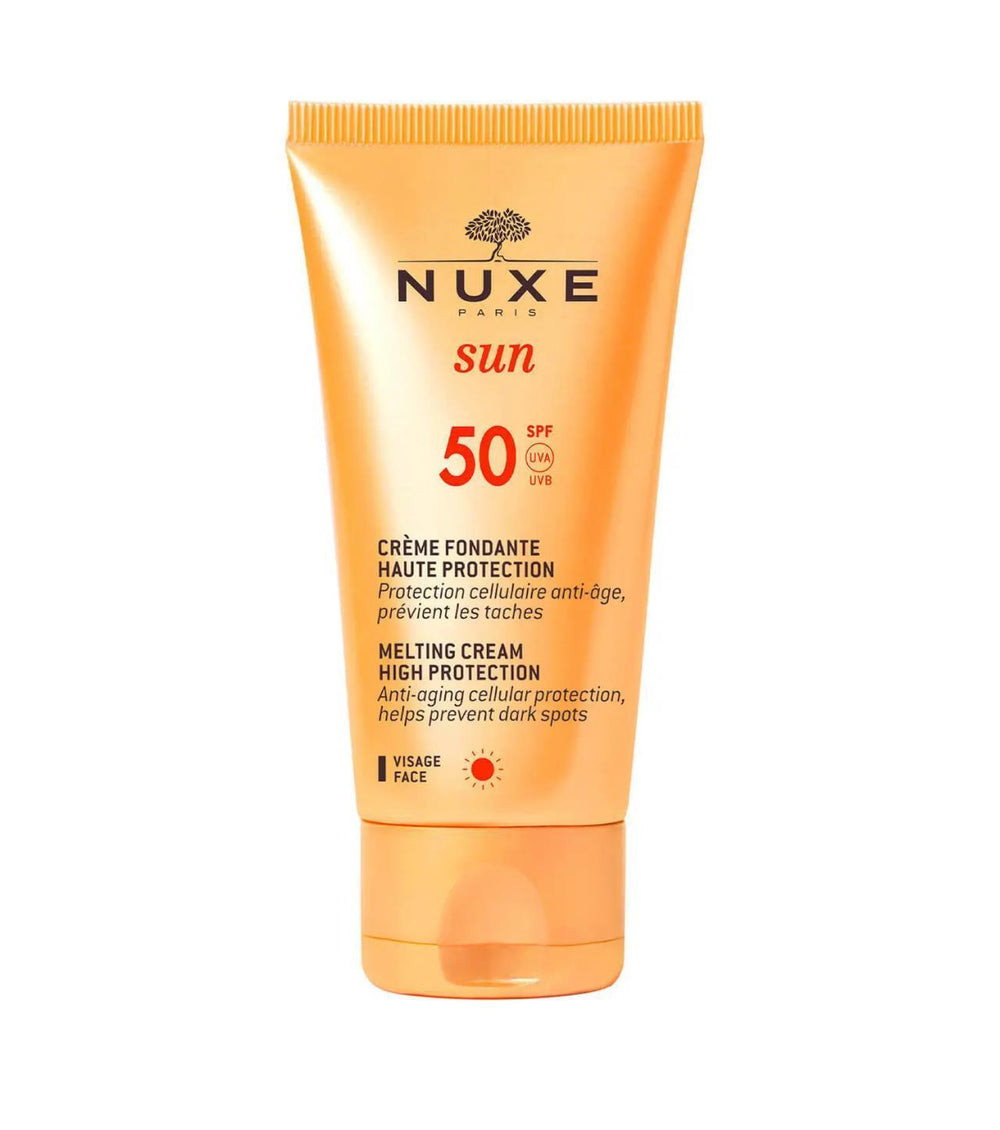Nuxe Sun Creme Fondante Visage Haute Protection Spf50 - Non-Comedogenic Facial Sunscreen with Moisturizing - Sunscreen