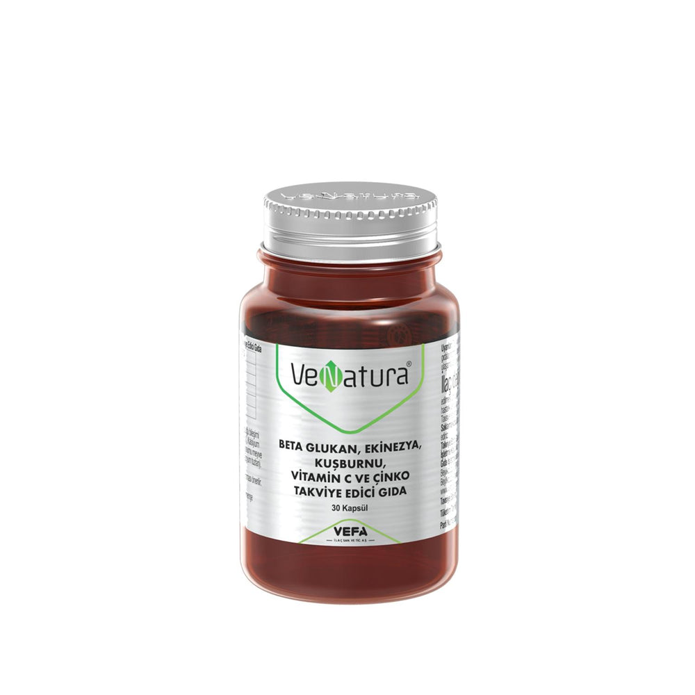 VeNatura Dietary Supplement - Immune Health Support with Beta Glucan, Echinacea, Rosehip, Vitamin C, and Zinc VeNatura Immune Health Supplement - Beta Glucan & Zinc Dietary Supplement, Immune Health, Beta Glucan, Echinacea, Rosehip, Vitamin C, Zinc, Natural Supplements, Herbal Supplements, Health and Wellness, Immune System Support, Natural Health Products