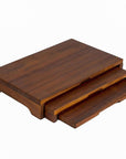 Lava Cast Iroko Wooden Serving Board Set - Durable Rectangular Cutting Board for Meat and Food Serving, 9.84 x 15.75 inches
