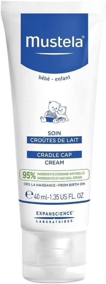Mustela Cradle Cap Cream 40ml - Natural, Vegan, Dermatologically Tested Baby Hair Care Solution - Baby Care