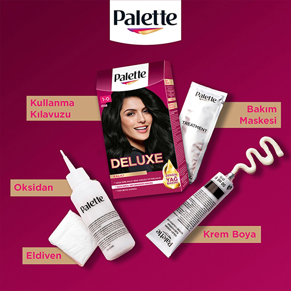 Palette Deluxe: Intense Black Hair Dye 1-0 - Long Lasting Color, Deep Conditioning with Micro Oils, At-Home Permanent Hair Coloring Palette Deluxe Black Hair Dye: Long Lasting Color & Shine black hair dye, permanent black hair color, long lasting black hair dye, hair dye with micro oils, Palette Deluxe black, 1-0 black hair dye, hair coloring, at-home hair color, black hair, permanent hair color, hair color, hair dye, micro oils, deep conditioning, long-lasting color, vibrant color, intense black, at home h