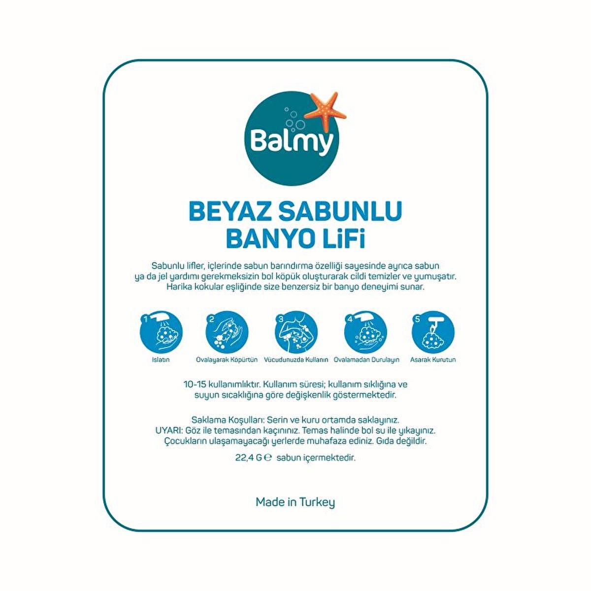 Balmy Beyaz Soap-Infused Bath Loofah - Dermatologically Tested, Luxurious Bathing Experience Balmy Beyaz Soap-Infused Loofah - Luxurious Bath Experience soap-infused bath loofah, dermatologically tested bath products, luxurious bathing experience, pre-soaped loofah, fragrant bath loofah, bath accessories, skin care, personal care, travel bath essentials, luxurious gifts, daily bath routine, bath loofah, soap infused loofah, bathing experience, sensitive skin friendly, health ministry-approved products