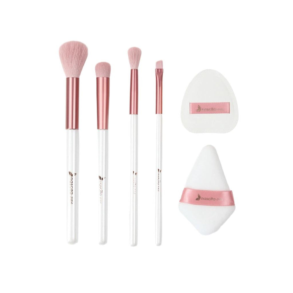 Nascita 4-Piece Makeup Brush & 2-Piece Puff Set