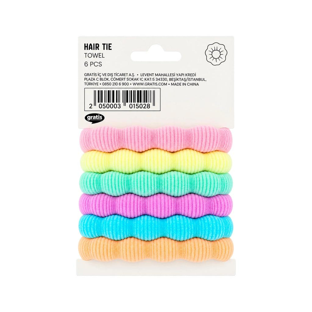 Eklips 6-Piece Colorful Towel Hair Clips