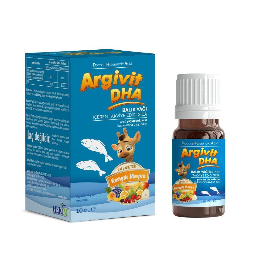 Argivit DHA Omega-3 Fish Oil Drops - 10ml Mixed Fruit Flavor - image 2