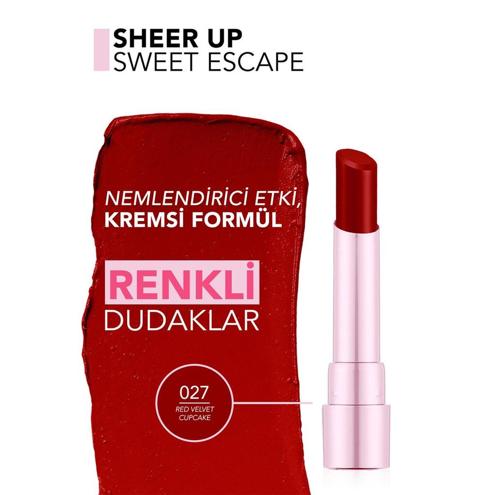 Flormar Sheer Up Lipstick 027 Red Velvet Cupcake 3.5g