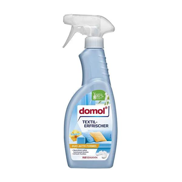 Domol Tropical Textile Spray - 16.91 fl oz - Freshens Textiles & Household Items Domol Tropical Textile Spray - Freshens Textiles textile spray, tropical fragrance, household freshener, fabric refresher, odor eliminator, Domol, textile freshener, home fragrance, tropical scent, freshness, easy to use, versatile, dermatologically tested, household cleaning, cleaning products, home care