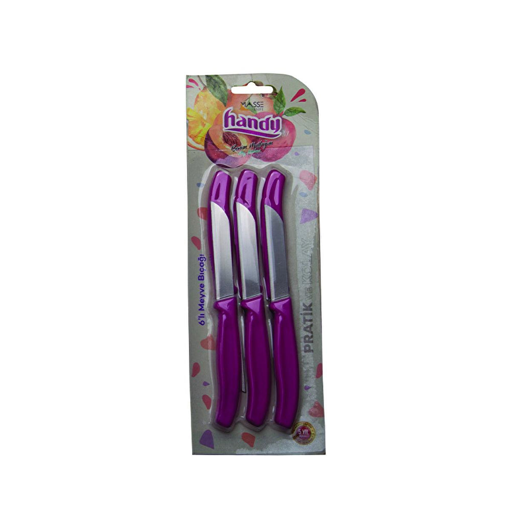 Masse 6-Piece Fuchsia Fruit Knife Set: French Stainless Steel, Dishwasher Safe - Perfect Kitchen Knife Set for Effortless Fruit Slicing Masse Fruit Knife Set - Stainless Steel - Easy Fruit Slicing fruit knife set, stainless steel fruit knife, dishwasher safe knife, kitchen knife set, fruit slicing knife, fruit knives, stainless steel knives, kitchen knife set, knife set, fruit slicer, cooking tools, kitchen tools, home cooking, fruit preparation, easy to clean, durable knife, French stainless steel, small k