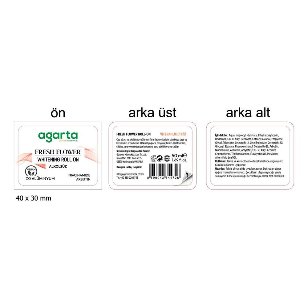 Agarta Natural Fresh Flower Roll-On Deodorant 50 ml