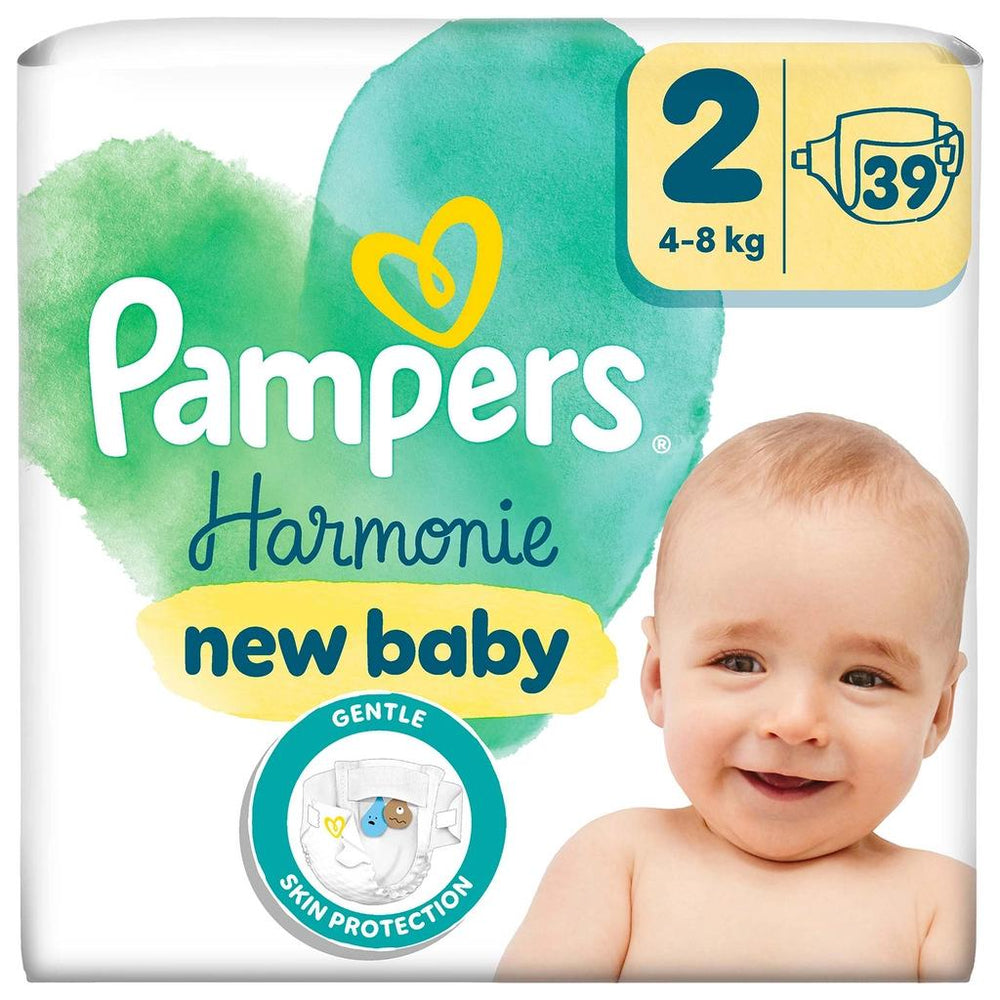 Pampers Prima Harmonie Size 2 Diapers for Sensitive Skin 39 Count