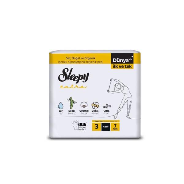 Sleepy Ultra Thin Organic Sanitary Pads for Nighttime Use - 7 Count - Hygiene Products