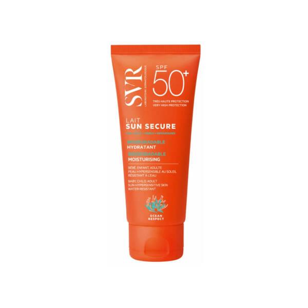 SVR Sun Secure Lait SPF50+ Waterproof Sunscreen Lotion for Sensitive Skin - Non-Comedogenic & Antioxidant-Rich - Sunscreen