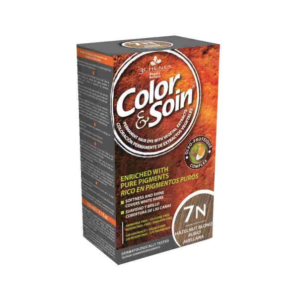 Color&Soin 7N Hazelnut Blond Hair Dye - Nourishing Blond Hair Color with Conditioner - Conditioner