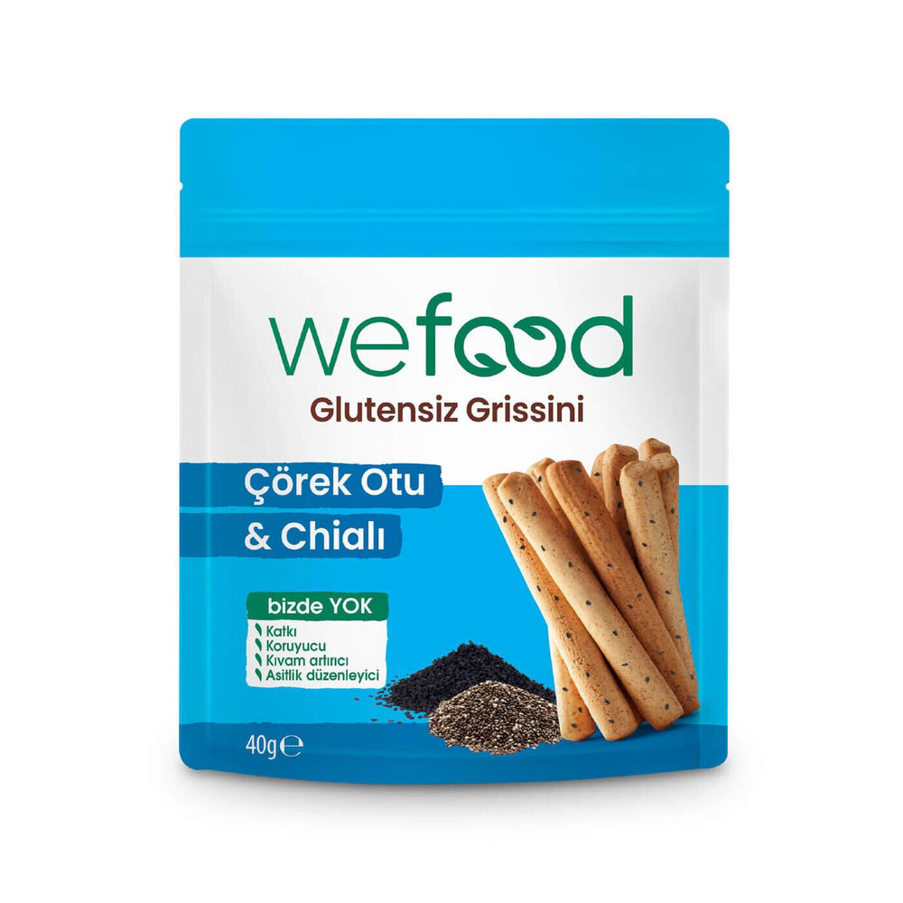Wefood Gluten-Free Grissini with Black Cumin & Chia 40g