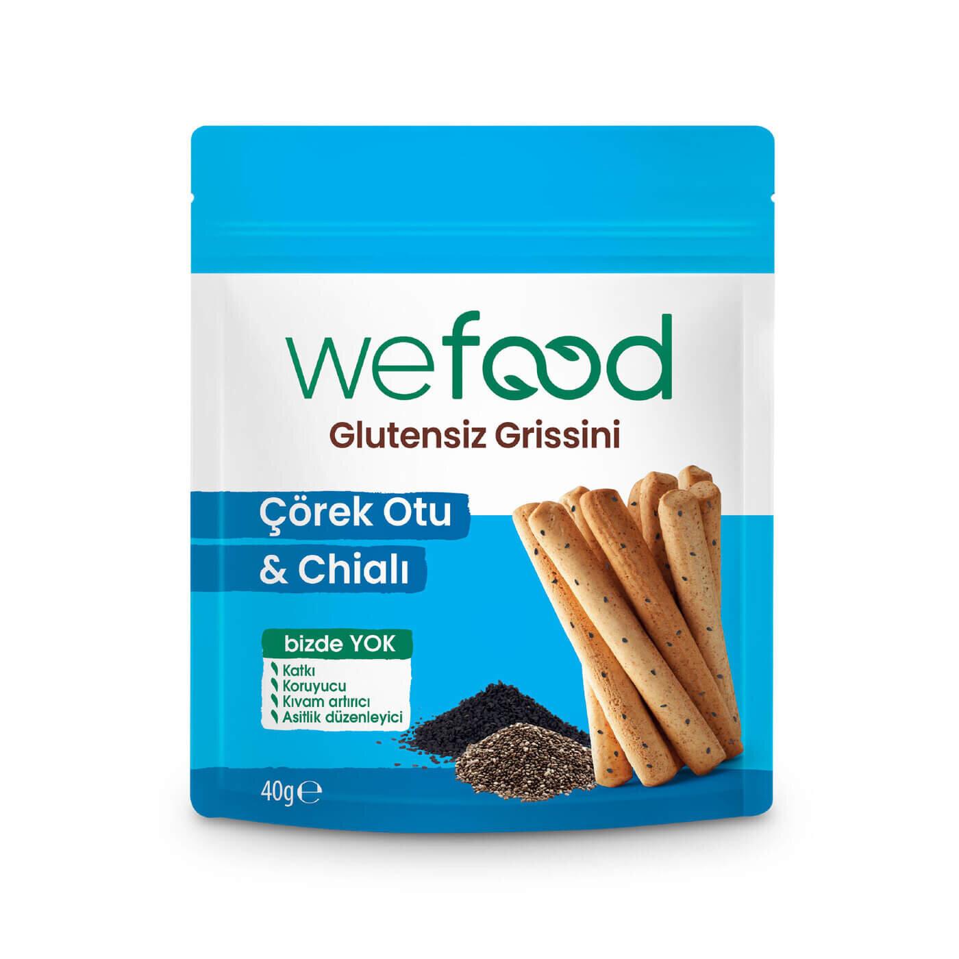 Wefood Gluten-Free Grissini with Black Cumin &amp; Chia 40g