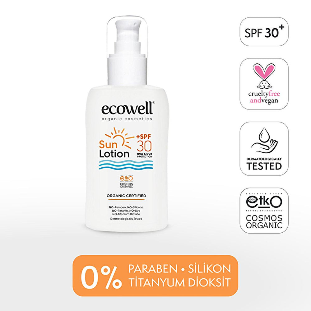 Ecowell Organic Sunscreen Lotion - 30 SPF, Vegan & Mineral UVA UVB Protection, Moisturizing & Eco-Friendly - view 2