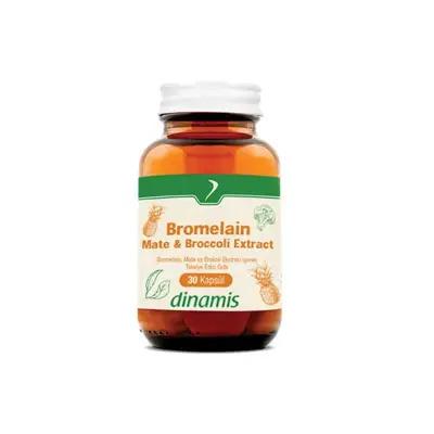 Dinamis Dietary Supplement - Bromelain Mate Broccoli Extract Capsules for Digestive Health, Vegan & - Vitamin & Supplement