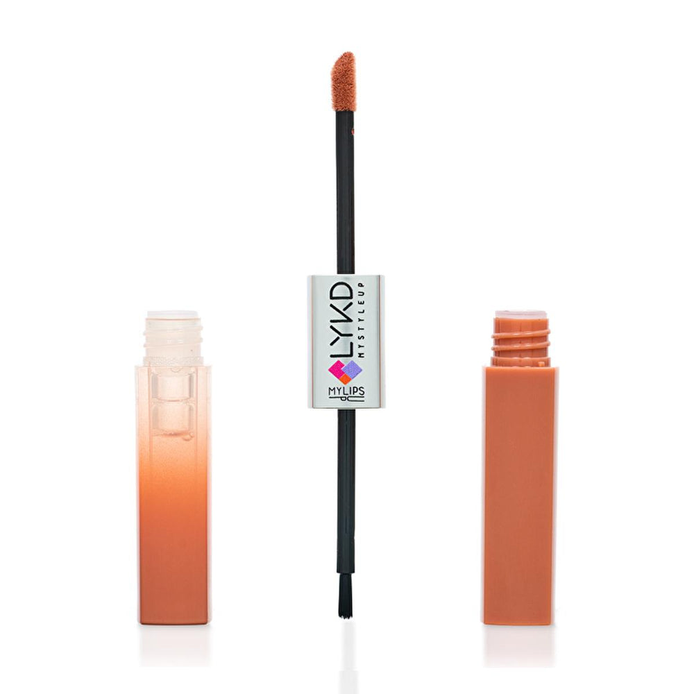 LYKD Double Sided Lipstick & Gloss 213 Peach Nude - Long Lasting, Non-Smudging, High Pigmentation Lip Color - Lip Gloss