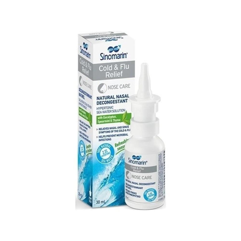 Sinomarin Cold & Flu Relief Nasal Spray - Natural Hypertonic Seawater Decongestant for Adults & Children - 30ml Sinomarin Cold & Flu Relief Nasal Spray - Natural Decongestant Nasal Spray, Cold and Flu Relief, Hypertonic Seawater Spray, Natural Nasal Decongestant, Sinomarin Cold & Flu Relief, Natural Relief, Congestion Relief, Adults, Children, Family, Health, Wellness