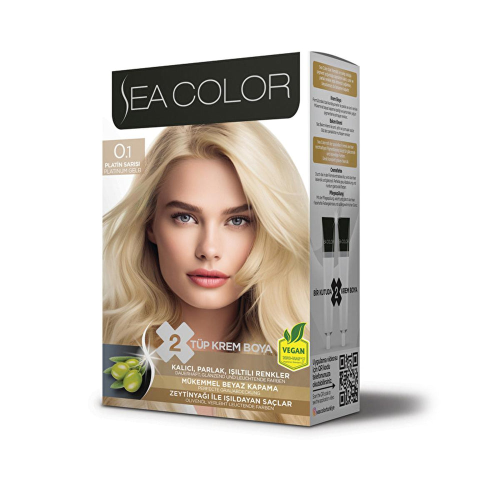 Sea Color Hair Coloring Set - Platinum Yellow for Adults | 0.1 fl. oz. - Hair Dye