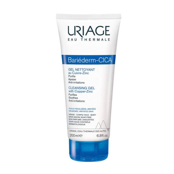 Uriage Bariederm Cleansing Cica Gel - Gentle, Fragrance-Free Skincare for Dry, Sensitive Skin - Cleanser