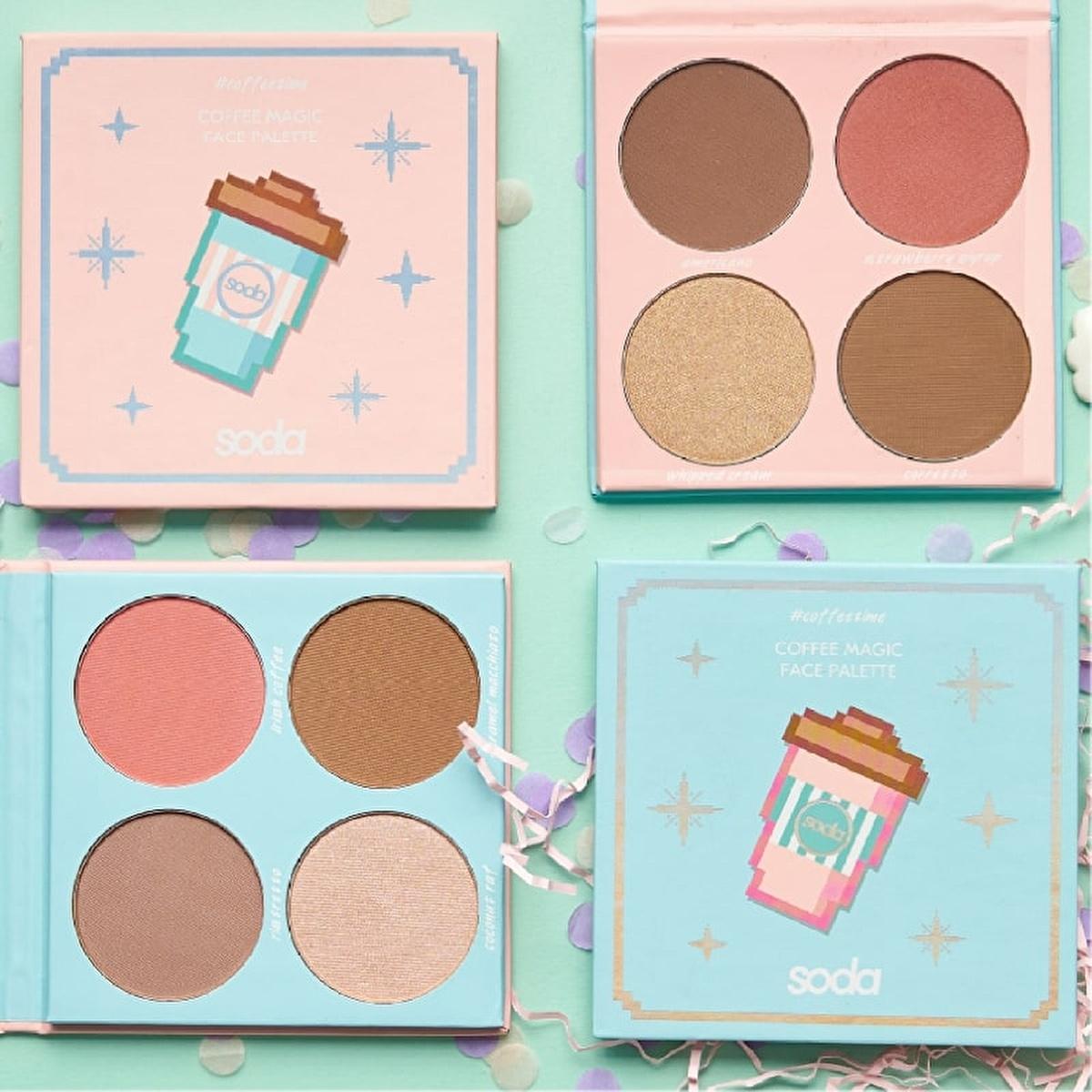 soda-coffee-magic-face-palette-002, 4-in-1 makeup palette by soda Soda Coffee Magic Face Palette 002 - 4-In-1 Contour, Blush, Highlighter & Bronzer for All Skin Tones Soda Coffee Magic Face Palette 002 - 4-In-1 Makeup Essentials soda, face-palette, makeup, cosmetics, contour, blush, highlighter, bronzer, 4-in-1, ai-generated