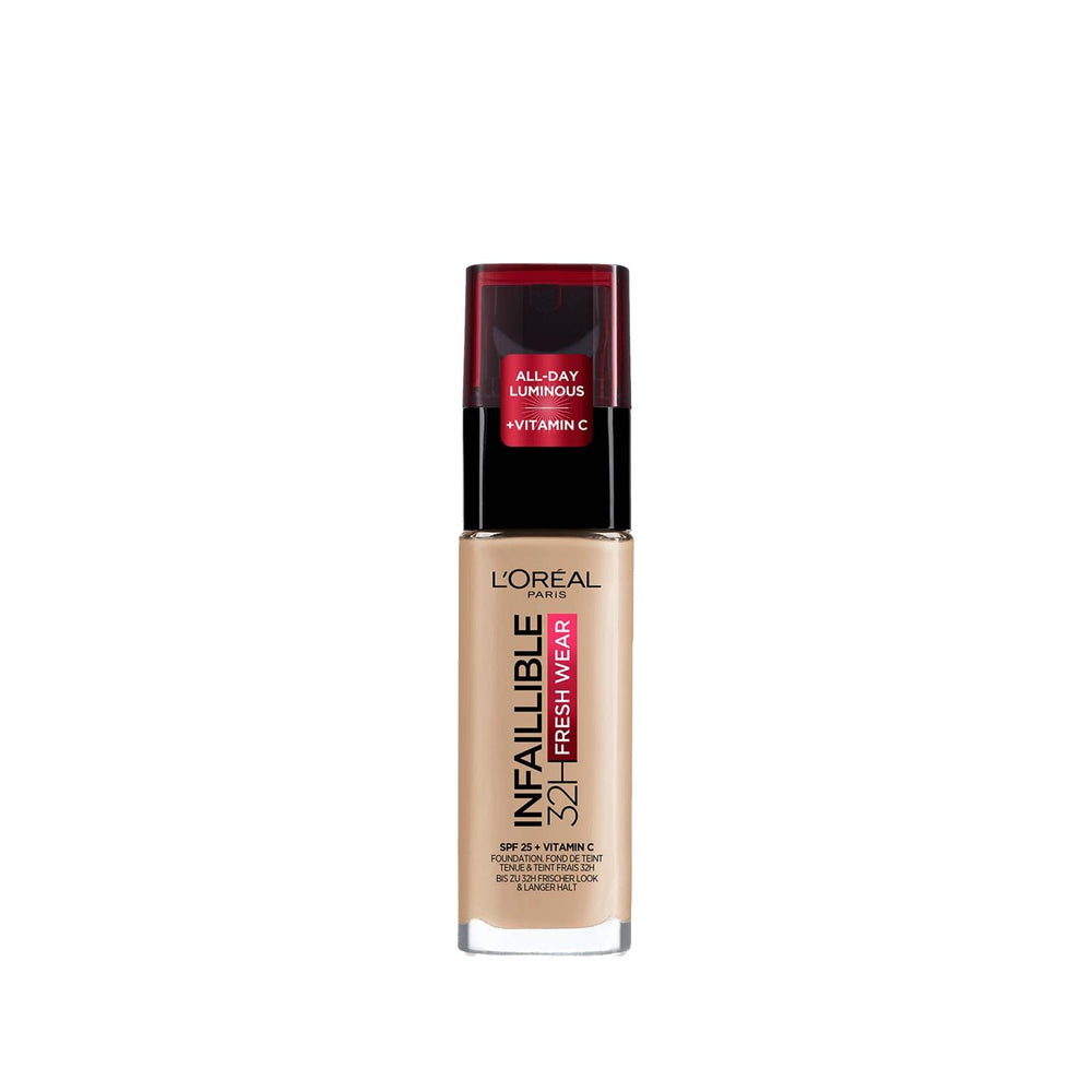 L'Oreal Paris Infaillible 32H Fresh Wear Foundation - Long Lasting Vitamin C Makeup (Shade 120 Golden Vanilla) L'Oreal Paris 32H Fresh Wear Foundation - Vitamin C Makeup L'Oreal Paris Foundation, Infaillible 32H Fresh Wear, Vitamin C Foundation, Long-lasting Makeup, Golden Vanilla Foundation Shade, Foundation Makeup, Long Lasting Foundation, Vitamin C Makeup, Makeup for Golden Vanilla Skin Tone, Skincare Infused Makeup, Fresh Wear Foundation, Infaillible Foundation, L'Oreal Paris Makeup