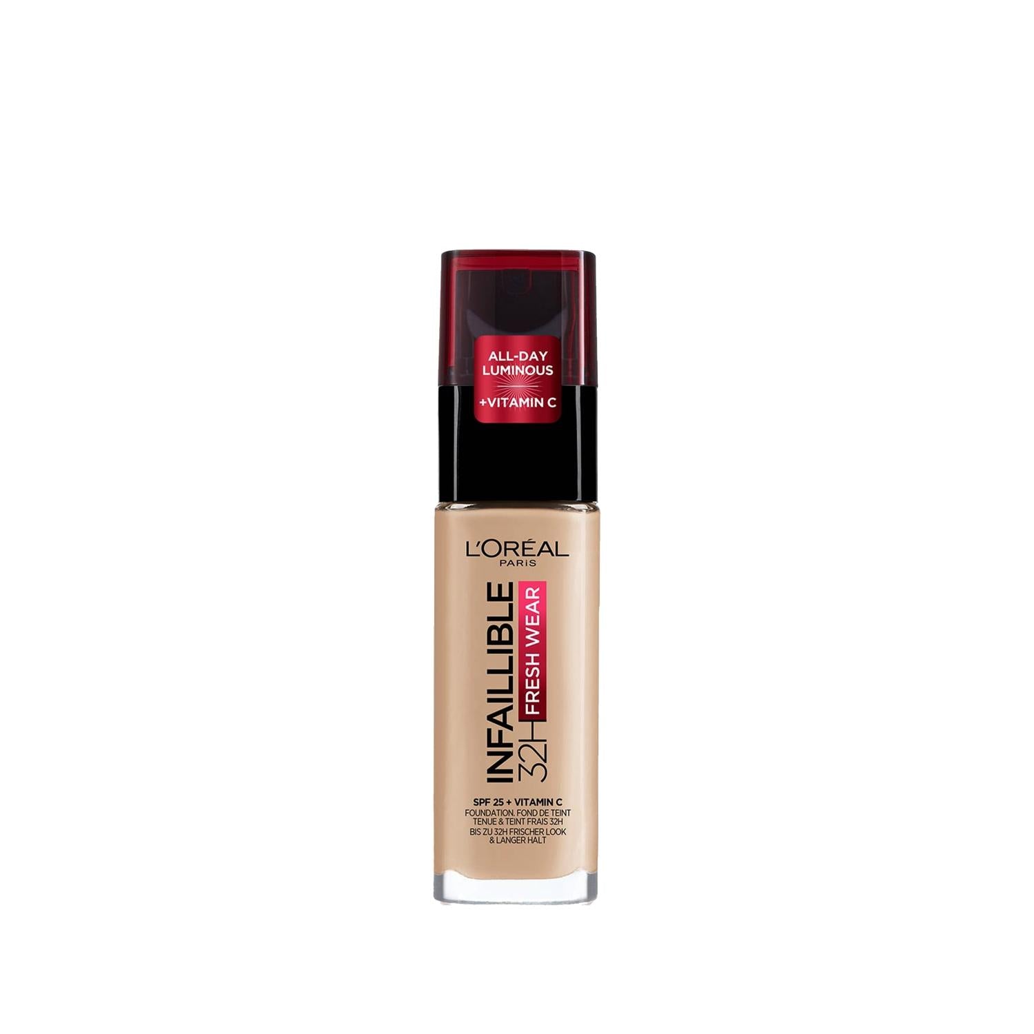 L'Oreal Paris Infaillible 32H Fresh Wear Foundation - Long Lasting Vitamin C Makeup (Shade 120 Golden Vanilla) L'Oreal Paris 32H Fresh Wear Foundation - Vitamin C Makeup L'Oreal Paris Foundation, Infaillible 32H Fresh Wear, Vitamin C Foundation, Long-lasting Makeup, Golden Vanilla Foundation Shade, Foundation Makeup, Long Lasting Foundation, Vitamin C Makeup, Makeup for Golden Vanilla Skin Tone, Skincare Infused Makeup, Fresh Wear Foundation, Infaillible Foundation, L'Oreal Paris Makeup