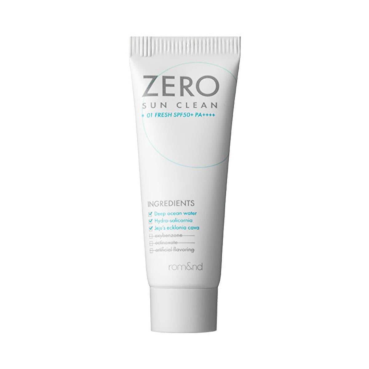 rom&nd Zero Sun Clean SPF 50+ Sunscreen bottle, Apply rom&nd Zero Sun Clean SPF 50+ Sunscreen, rom&nd skincare routine with Zero Sun Clean SPF 50+ rom&nd Zero Sun Clean SPF 50+ Sunscreen - Strong UV Protection for Skincare Enthusiasts and Makeup Users | 1.76 fl oz rom&nd Zero Sun Clean SPF 50+ Sunscreen romand, sunscreen, spf-50, sun-protection, skincare, makeup-friendly, ai-generated, daily-use, gentle-formula, uv-defense