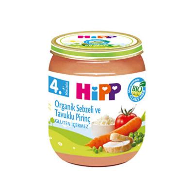 Hipp Organic Baby Food - Rice and Chicken Vegetable Jar, Gluten-Free, GMO-Free, 125g Hipp Organic Baby Food - Healthy &amp; Nutritious organic baby food, baby puree, rice and chicken baby food, gluten-free baby food, GMO-free baby food, healthy baby food, baby nutrition, Hipp, organic ingredients, no added salt, hormone-free, convenient baby food