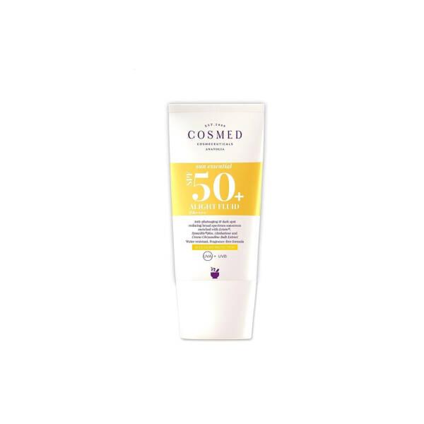 cosmed sun essential alight fluid spf50+ 30ml front view, cosmed sun essential alight fluid spf50+ 30ml texture Cosmed Sun Essential Alight Fluid - SPF50+ | 30ml Cosmed Sun Essential Alight Fluid SPF50+ - 30ml cosmed, sunscreen, spf50, sensitive-skin, sun-care, skin-health, lightweight, moisturizing, sun-protection, ai-generated