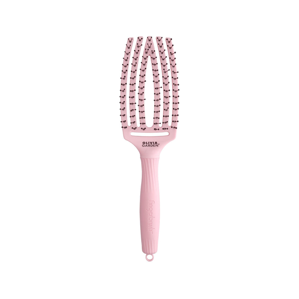 Olivia Garden Fingerbrush Care Iconic Double Bristle Pastel Pink