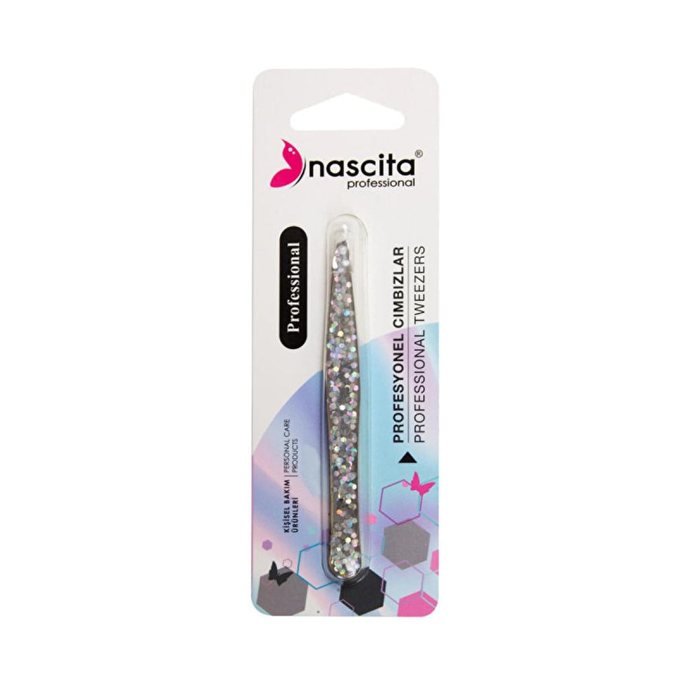 Nascita Glitter Slant Tweezers S73 for Precise Grooming