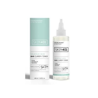 Skin401 Salicylic Acid BHA Clarify Toner 200ml - Vegan Acne Treatment & Exfoliating Skincare - Toner