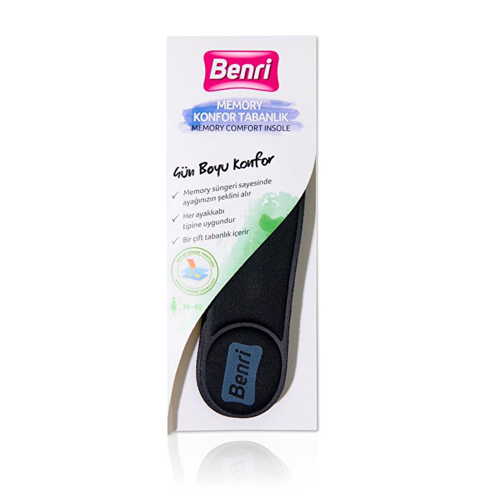 Benri Memory Foam Comfort Insoles for Women Size 36-40