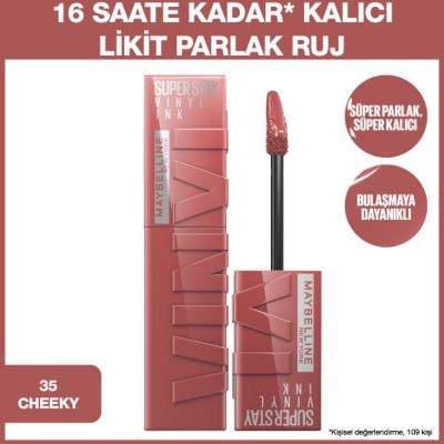 Maybelline Super Stay Vinyl Ink Lip Gloss - Long Lasting Liquid Lipstick (35 Cheeky) Maybelline Super Stay Vinyl Ink Lip Gloss - 16 Hour Long Lasting Maybelline Super Stay Vinyl Ink, Long-lasting lip gloss, Liquid lipstick, Non-sticky lip color, 16-hour lip color, Lip care, Beauty essentials, Makeup, Cosmetics, Lip gloss, Maybelline New York