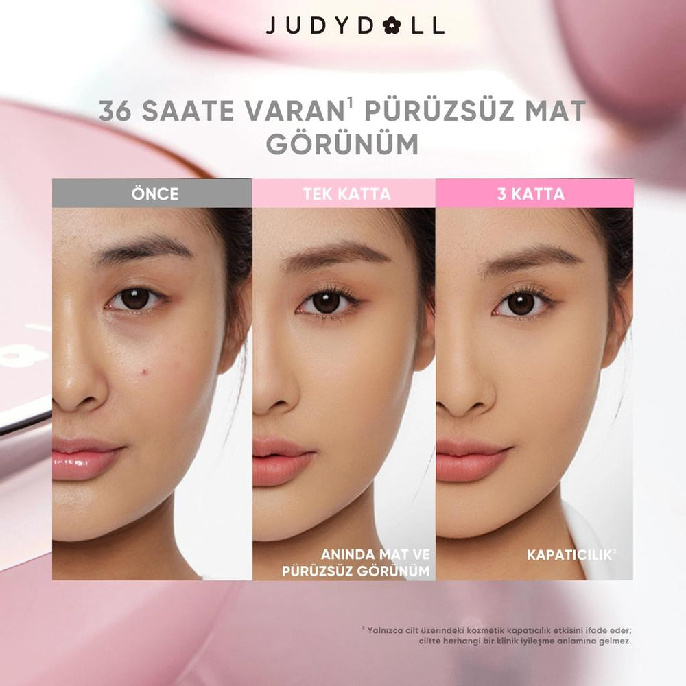 Judydoll Peach Skin Matte 2 Way Cake Mat Powder Beige