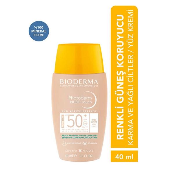 Bioderma Photoderm Nude Very Light SPF50+ Tinted Sunscreen Cream for Oily Skin - Mineral, Non-Comedogenic, 1.35 fl oz Bioderma SPF50+ Tinted Sunscreen Cream - 1.35 fl oz SPF50+ sunscreen, mineral sunscreen, tinted sunscreen, non-comedogenic sunscreen, sunscreen for oily skin, Bioderma Photoderm, facial sunscreen, daily sun protection, skin care, beauty, cosmetics, dermatologist recommended, sun protection, acne-prone skin, sensitive skin, broad-spectrum protection, natural tint, lightweight sunscreen