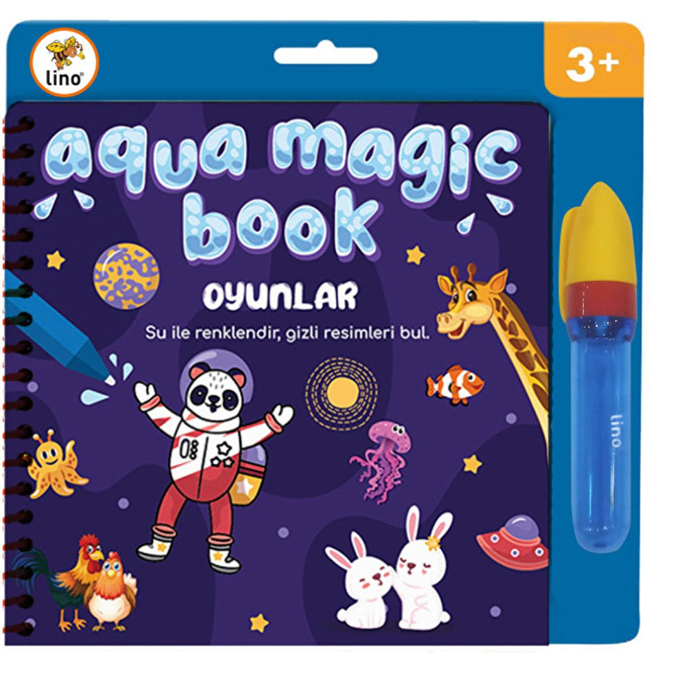 Lino Magic Painting Book: Reusable Water Coloring Book for Mess-Free Fun. Ideal Children's Art Activity, Toddler Coloring, Animals Theme - image 5