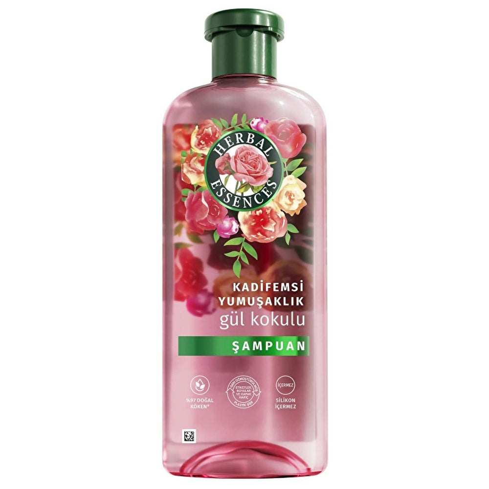 Herbal Essences Rose Scented Vegan Shampoo for Dry Hair - Silicone-Free, Moisturizing, 11.87 fl oz - Shampoo