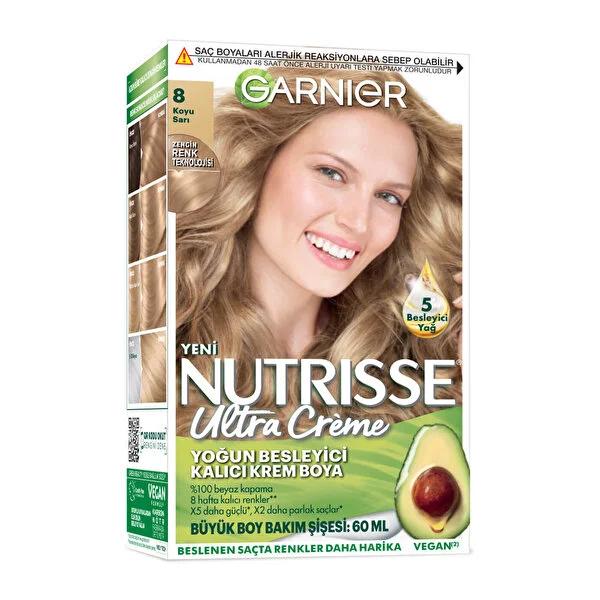Garnier Nutrisse Intense Nourishing Permanent Hair Color 8 Dark Blonde | 60ML - image 6