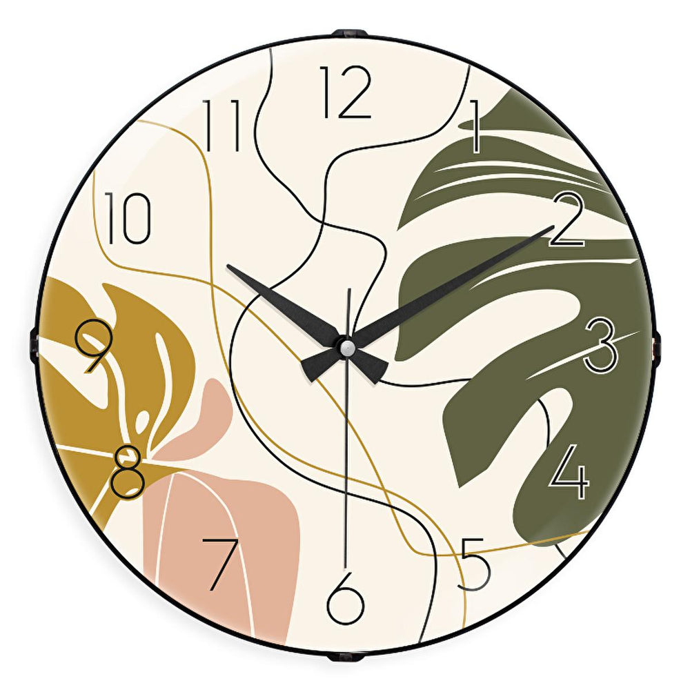 Muyika 36cm Silent Sweep Wall Clock with Bombe Glass Front - Modern Home Decor