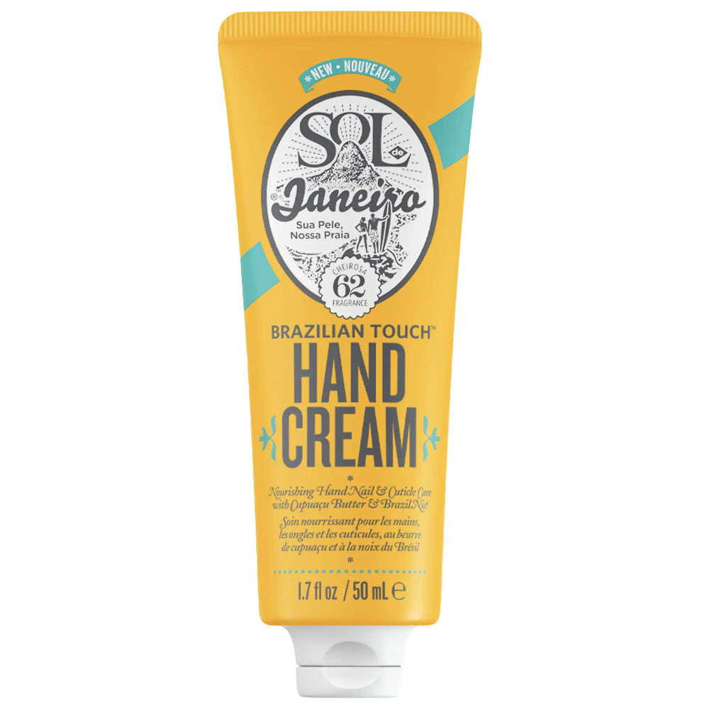 Brazilian Touch: Sol de Janeiro Hand Cream - Deeply Moisturizing with Cupuaçu Butter, Ultimate Dry Skin Repair, Cheirosa '62 Scent Sol de Janeiro Hand Cream: Deeply Moisturizing, Dry Skin Repair hand cream, moisturizing hand cream, dry skin hand cream, brazilian hand cream, cupuaçu butter hand cream, fragrant hand cream, best hand cream for dry hands, hand and nail treatment, Sol de Janeiro, Cheirosa '62, pistachio, salted caramel, vanilla, dry hands, skincare, hand care, beauty, personal care, hydration, m