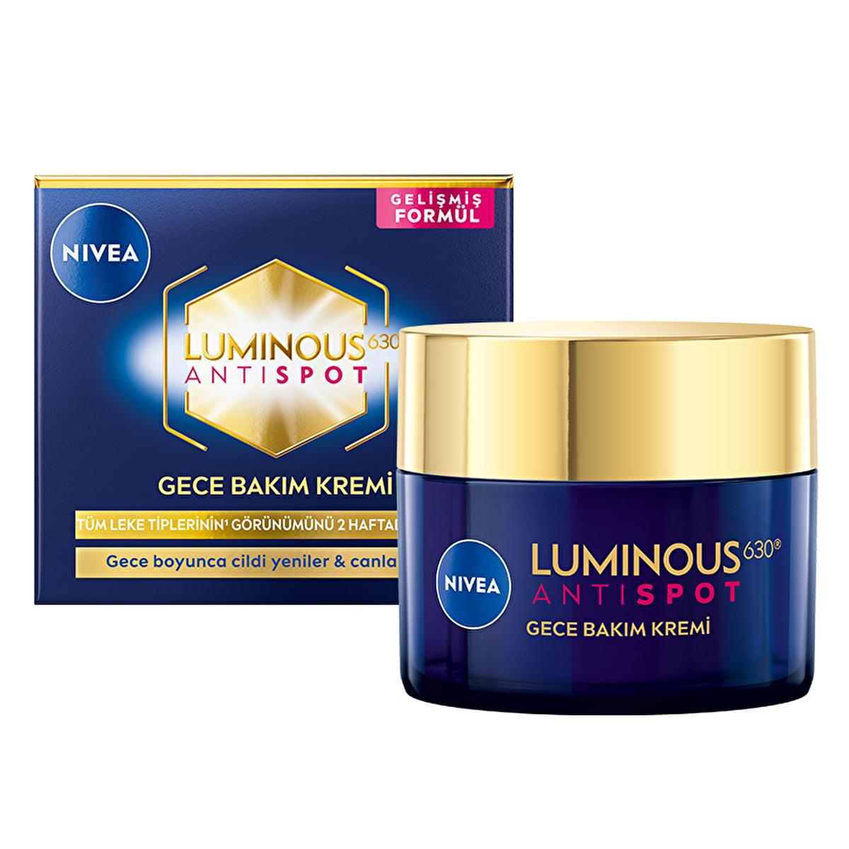 Nivea Luminous630 Anti-spot Night Face Cream - Thiamidol & Hyaluronic Acid for Dark Spot Correction & Hydration Nivea Luminous630 Anti-spot Night Cream for Dark Spots anti-spot night cream, Nivea Luminous630, Thiamidol, hyaluronic acid night cream, dark spot correction, hyperpigmentation treatment, skincare, face cream, night care, hydration, even-toned skin, dermatologically tested, cosmetic, beauty, skincare routine, spot treatment, luminous630