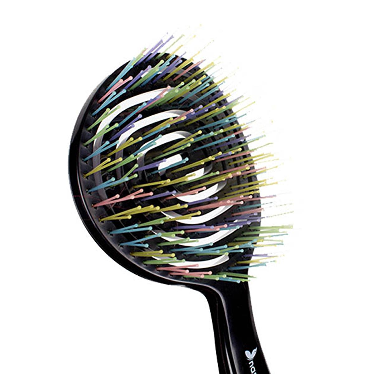 nascita pro 3d oval hair brush black, flexible bristles of nascita hair brush, nascita hair brush for detangling Nascita Pro 3D Oval Hair Brush - Sleek Design for Effortless Styling | Black Nascita Pro Hair Brush - 3D Oval Design | Black hair-brush, nascita, detangling-brush, 3d-design, black-hair-brush, hair-care, gentle-massage, anti-static, wet-and-dry-use, ai-generated