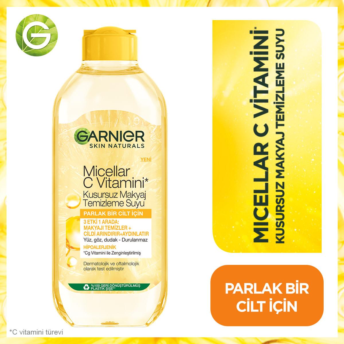 garnier micellar c vitamin makeup remover 400 ml bottle, garnier micellar water in use Garnier Micellar C Vitamin Makeup Remover - Brightening & Cleansing for All Skin Types | 400 ml Garnier Micellar C Vitamin Makeup Remover 400 ml garnier, micellar-water, vitamin-c, makeup-remover, skin-care, cleansing-water, cosmetic-products, ai-generated, brightening-cleanser, daily-use